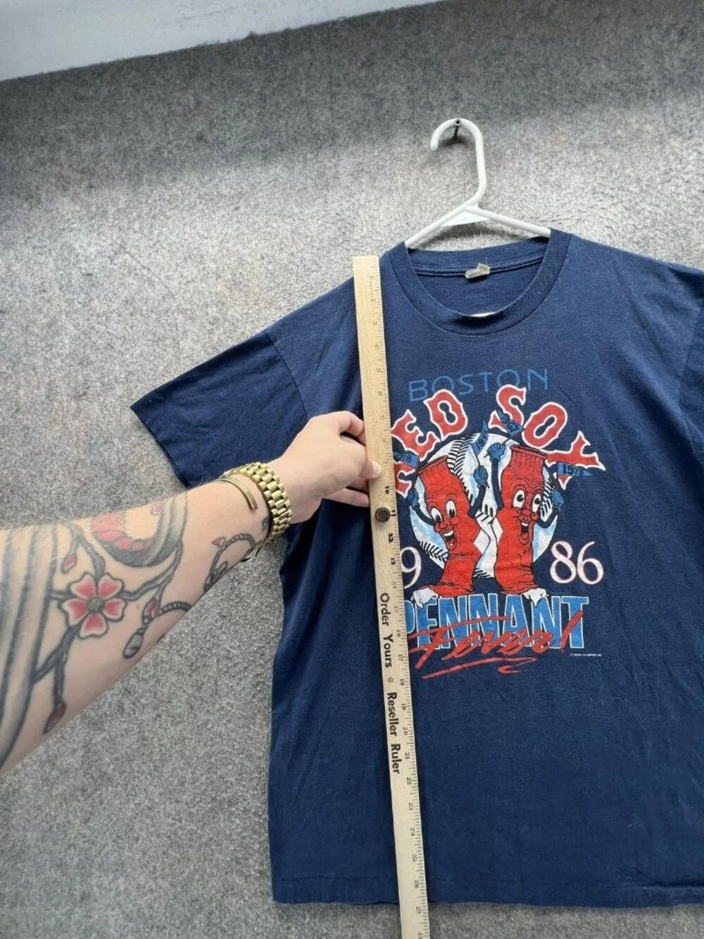 Vtg Boston Red Sox Shirt Mens XL Blue MLB Baseball 1986 Pennant Fever Twins